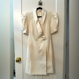 Cream Double-Breasted Coat Dress with tags never worn great for bride